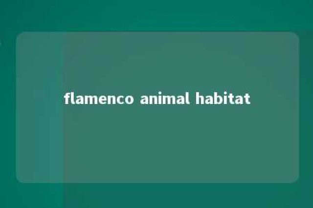 flamenco animal habitat 